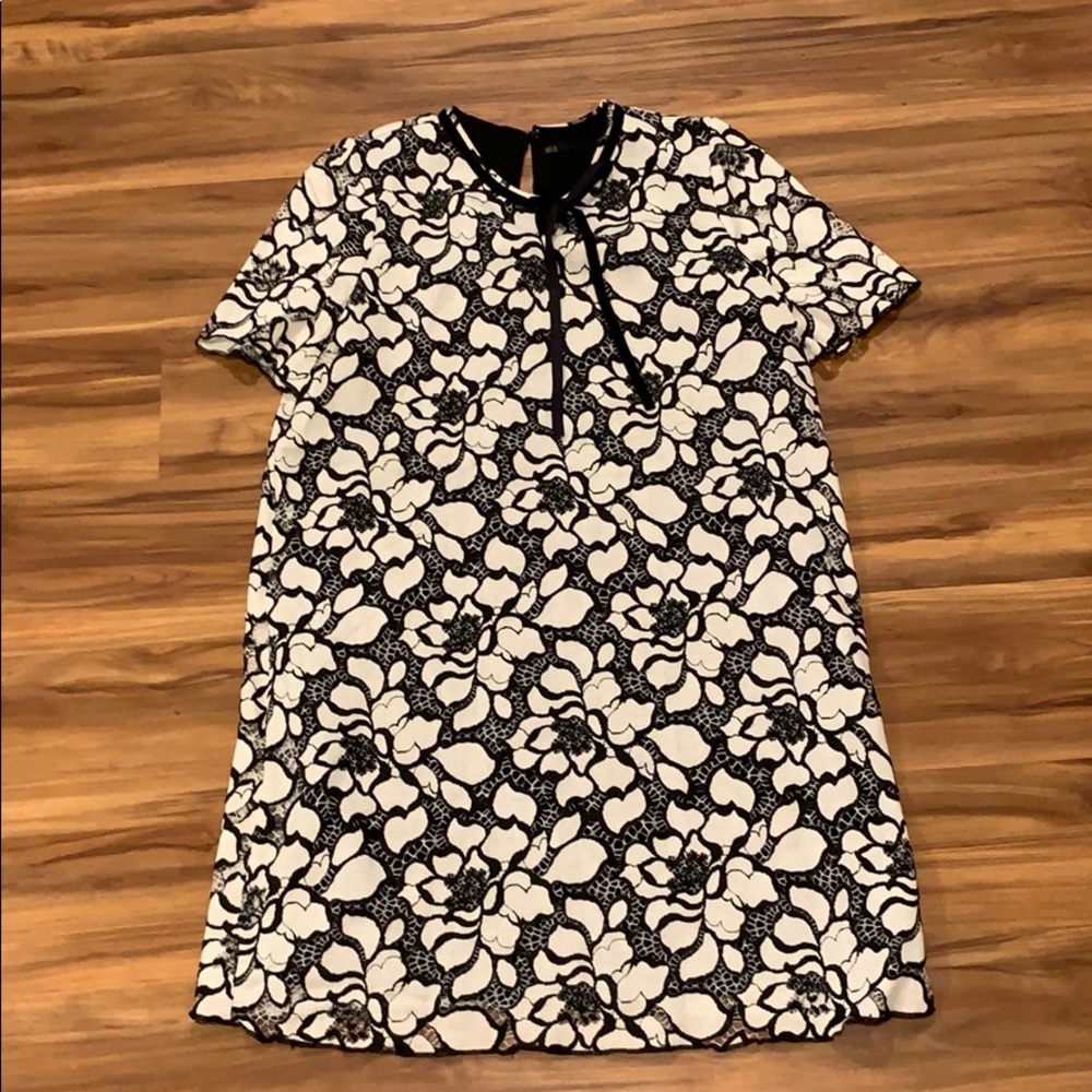 Black and white mini dress